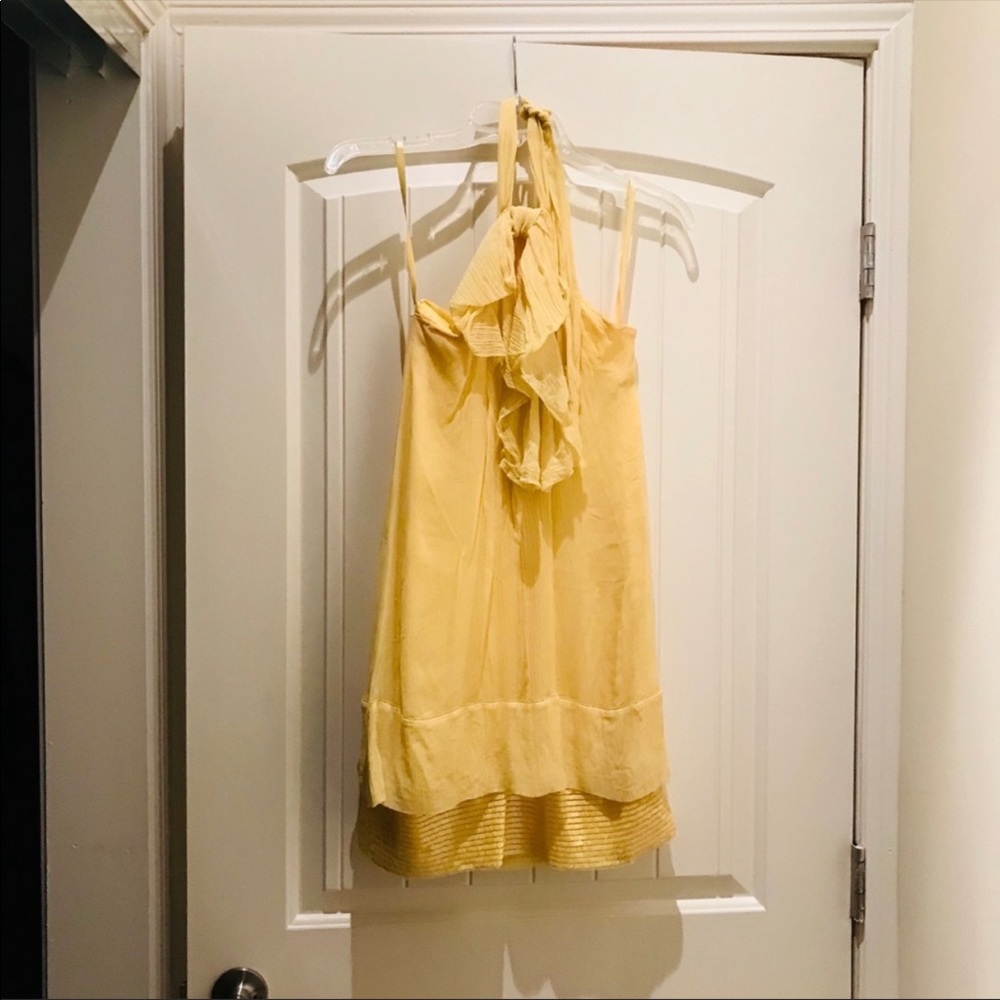 Bcbg light yellow halter dress